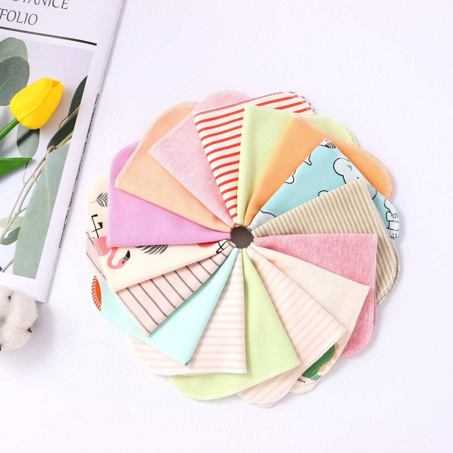 8pcs/bag Handkerchief Random Multi-color Small Square Towel