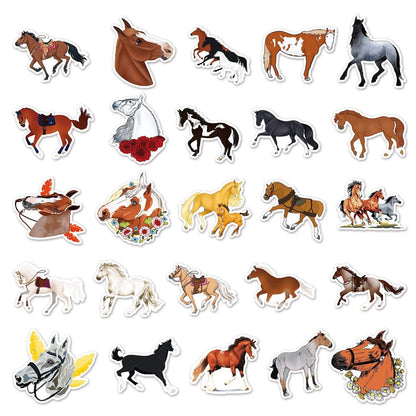 50pcs Non-repeating Horse Graffiti Stickers