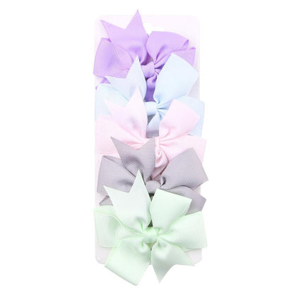 5pcs/set Baby's Headdress Bow Duckbill Clip Hairpin