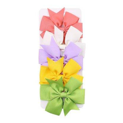 5pcs/set Baby's Headdress Bow Duckbill Clip Hairpin