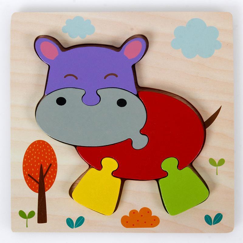 Wooden 3d Three-dimensional Buckle Jigsaw Puzzle for Children