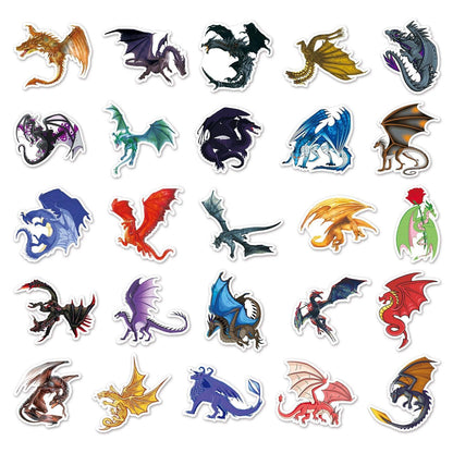 50pcs Non-repeating Dragon Waterproof Graffiti Stickers