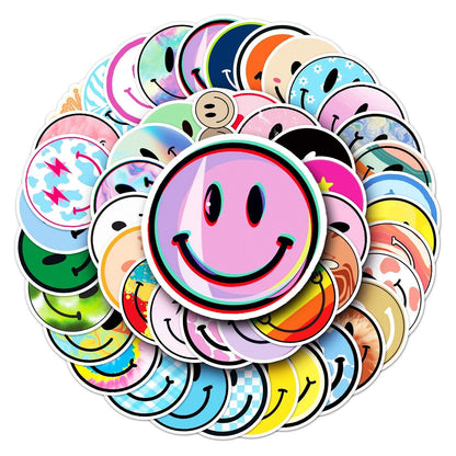 50pcs/set Non-repeating Colored Smiley Face Stickers