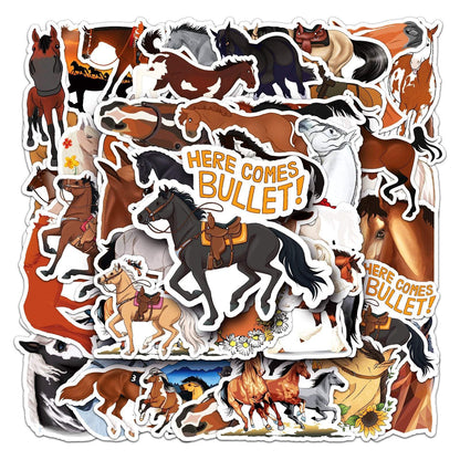 50pcs Non-repeating Horse Graffiti Stickers