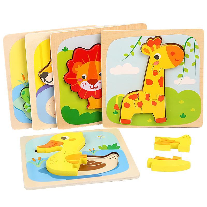 Wooden children cartoon three-dimensional jigsaw puzzle