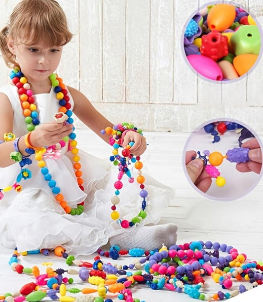 370pcs/set Children's DIY Cordless String Beads Toys