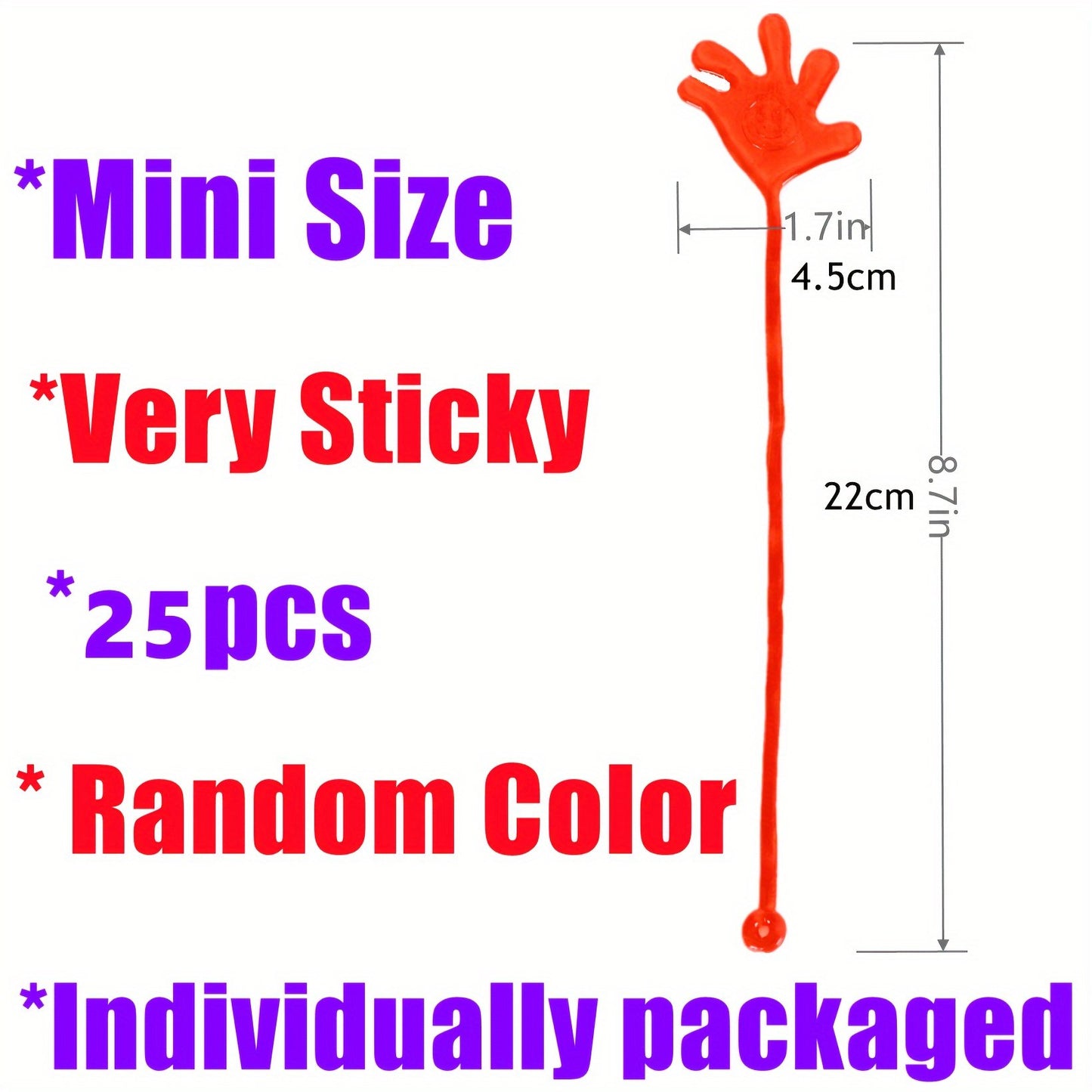 25pcs Mini Stretchy Sticky Hands Toys for Kids Party Favor Sets