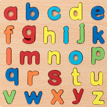 Wooden Numeric Alphabet Puzzle Toy