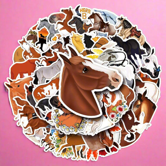 50pcs Non-repeating Horse Graffiti Stickers