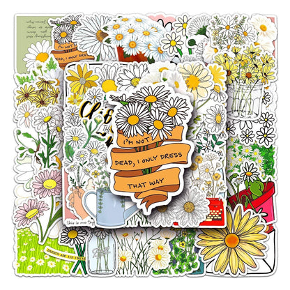 50 Waterproof Daisy Graffiti Stickers