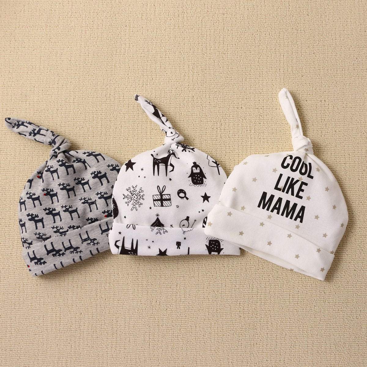 3pcs/set Baby Hat Newborn Baby's Cap