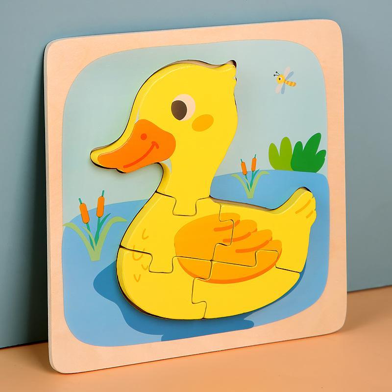 Wooden children cartoon three-dimensional jigsaw puzzle