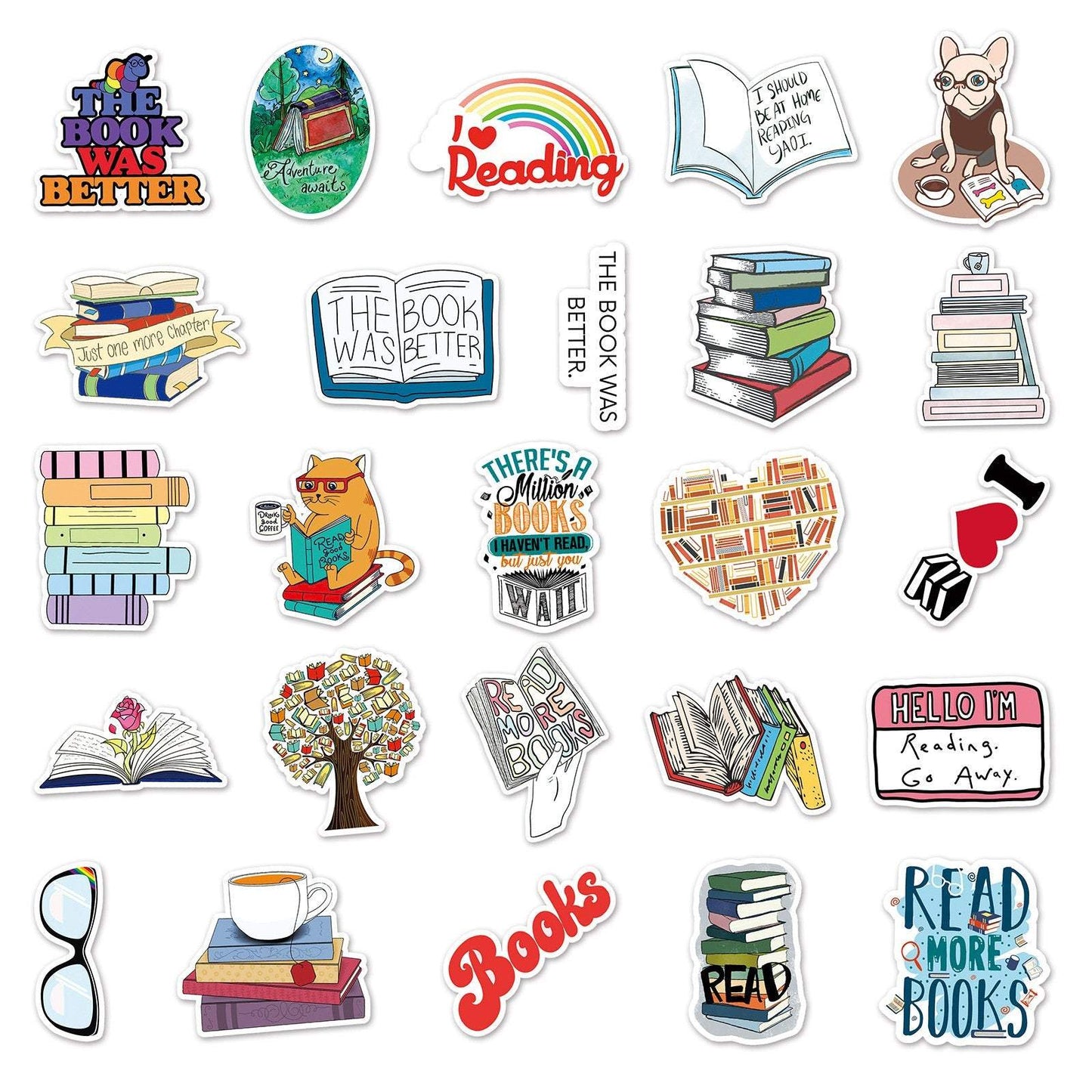 50pcs Reading boook Graffiti Stickers