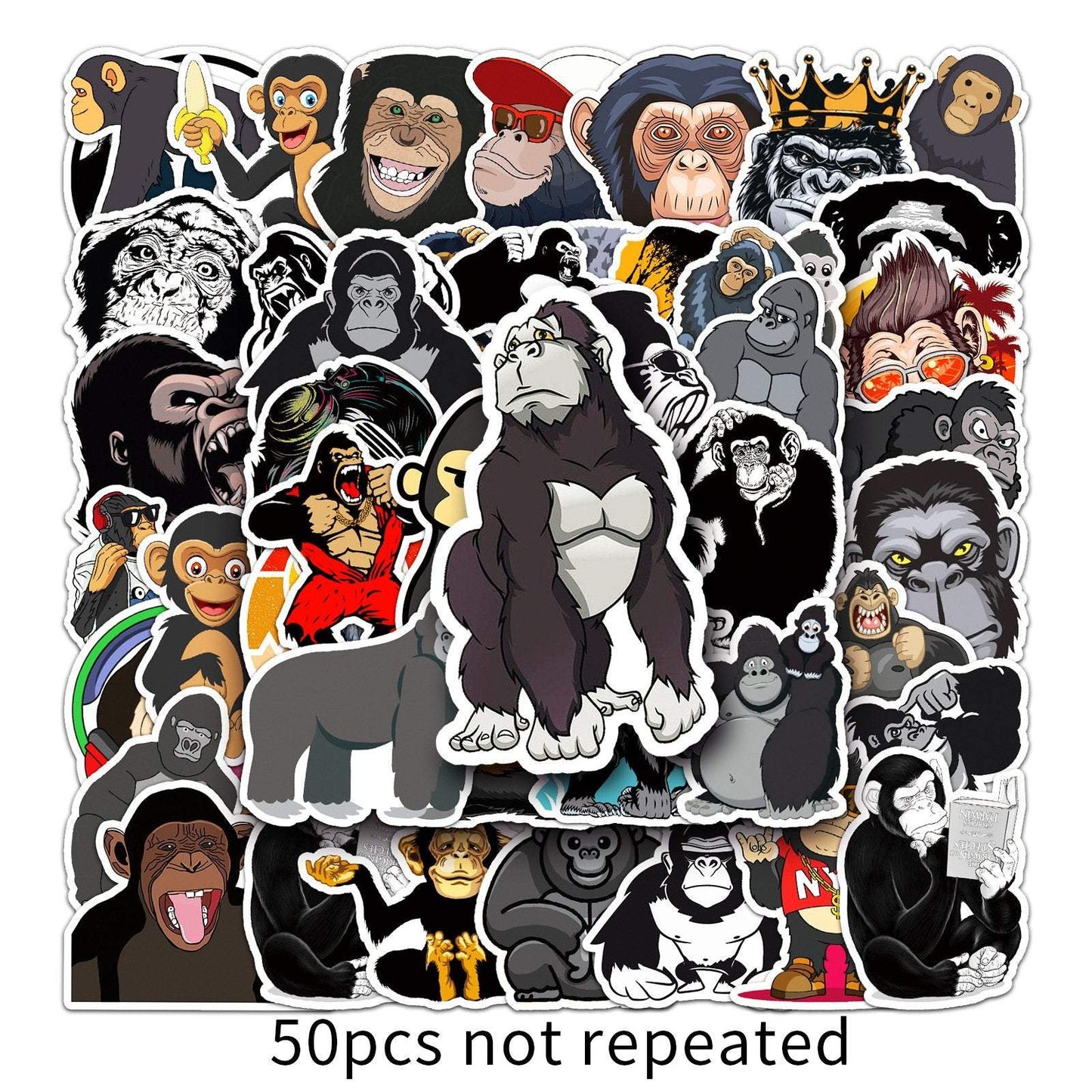 50 Non-repeating Orangutan Waterproof Graffiti Stickers