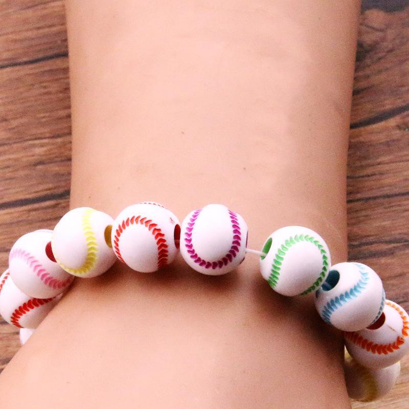 10 Pcs DIY Handmade Large Hole Beads,Basketball Football