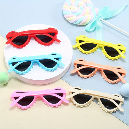 6pairs Sweet Lovely Flower Heart Frame Fashion Glasses Set