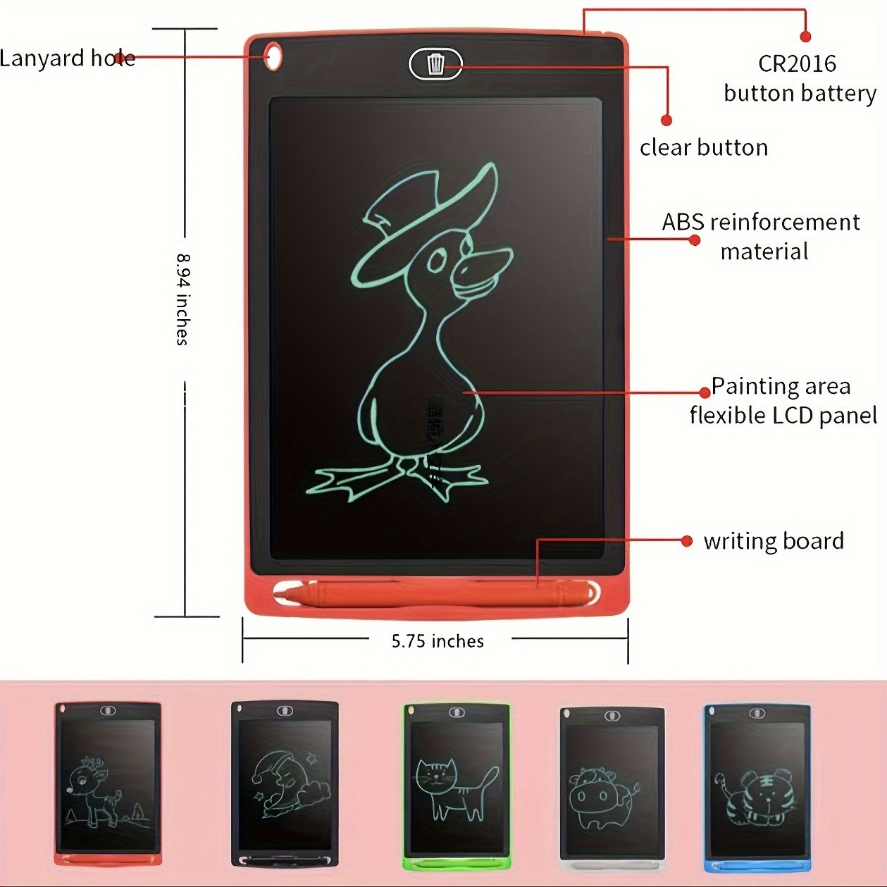 8.5inch/21.6cm LCD Writing Drawing Tablet For Kids