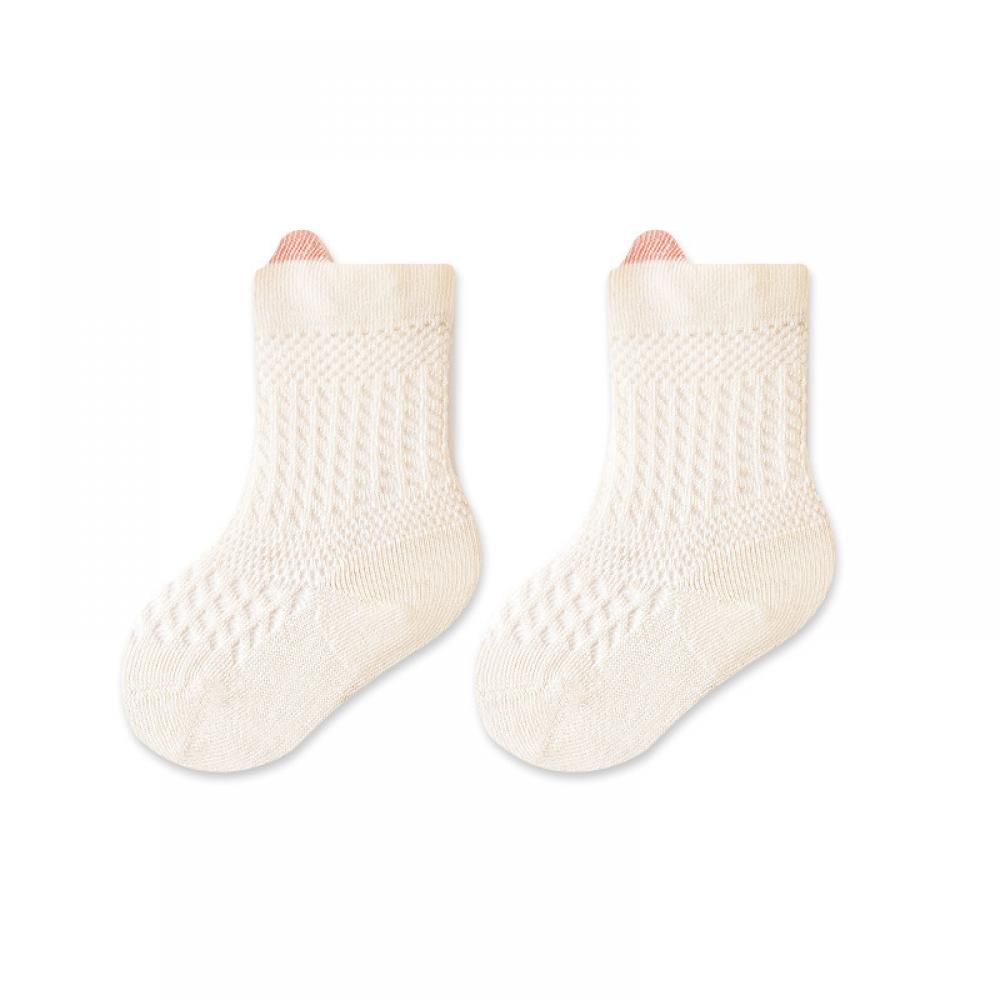 2PCS Baby socks mesh breathable baby medium socks boneless combed cotton ear lifting children's socks Class A Baby Wholesale Clothes