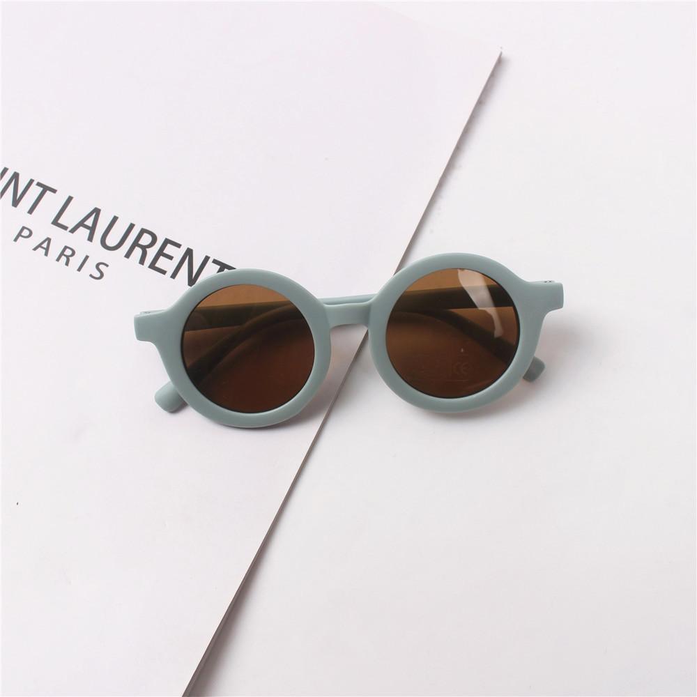 2PCS Children's Sunglasses Frosted Round Frame Baby Anti-UV Glasses Wholesale