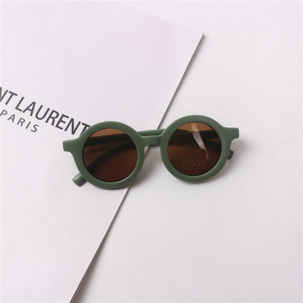 2PCS Children's Sunglasses Frosted Round Frame Baby Anti-UV Glasses Wholesale