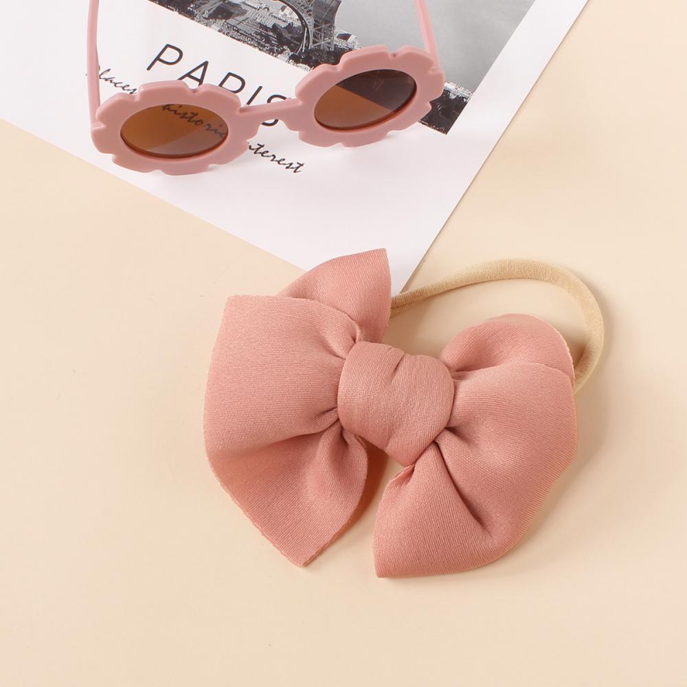 2PCS Children's Glasses Hair Strap Set Baby Sunglasses Space Cotton 3D Big Bow Necklace Two Piece Set Sunglasses Wholesale