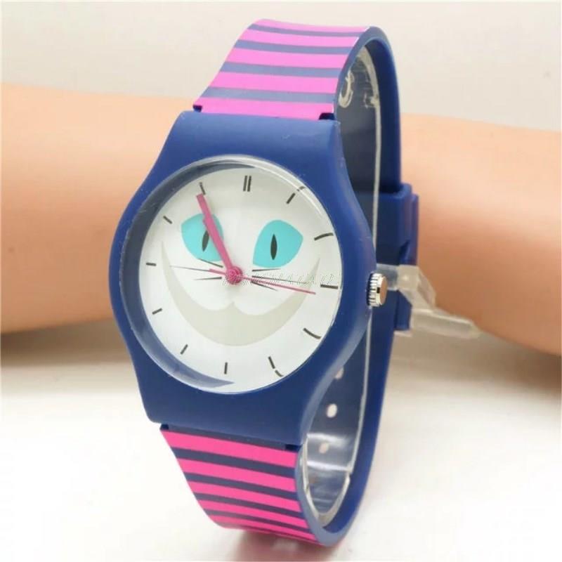 Analog Girl's Watch With Stealth Cat Dial