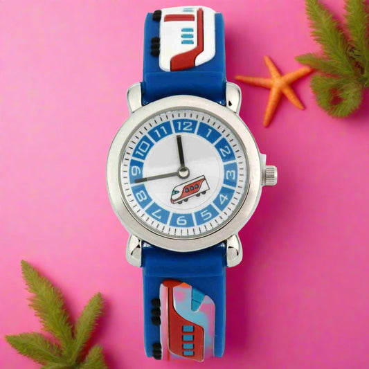 30M Waterproof Analog Trains Boy's Watch