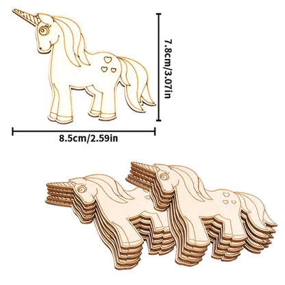 10pcs/set Unicorn Wooden DIY Painting Kit