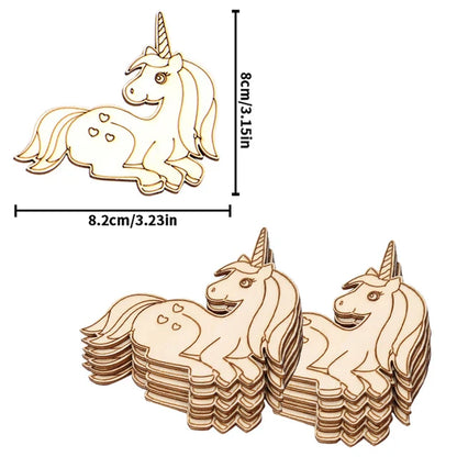 10pcs/set Unicorn Wooden DIY Painting Kit