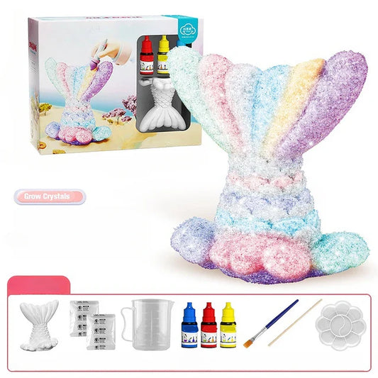 3D Mermaid Tail Crystal Growing and Painting Craft Kit