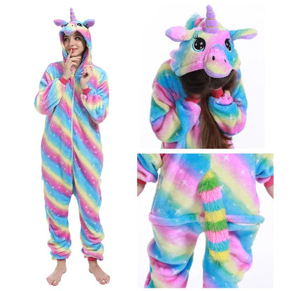 Adult Unicorn Onesie Glow in Dark pajamas and costumes