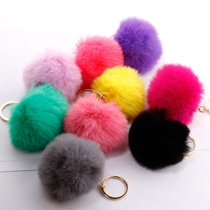 7CM Fur Ball Pom Pom Keychain